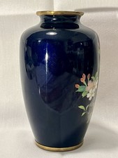 蓝色景泰蓝日本古董花瓶| eBay