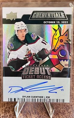 2022 Credentials Debut Ticket Access /199 Dylan Guenther #DTAA-DG Rookie Auto RC