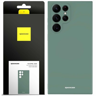 Spacecase Silikonhülle für Galaxy S22 Ultra, dunkelgrün