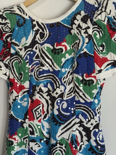 Vintage Lillie Rubin Womens Dress USA Sequined Size 6 Retro Playful Pop Art Glam - Picture 6 of 16
