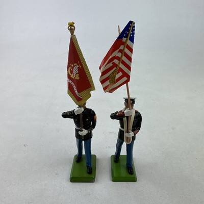 Ein Paar Druckguss Metall Britains US Marine Standartenträger 