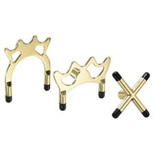 3 in 1 Billiard Bridge Head Pool Cue Stick Bridge with Sleeves Gold Tone