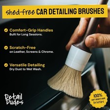 Car Detailing Brush Ultra Soft Boars Hair Set of 3 - Aut Size: 3 Pack Starter 