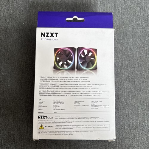 NZXT F120 RGB DUO - 120mm Dual Sided Case Fan - Black - Brand New - H - 第 2/3 張圖片