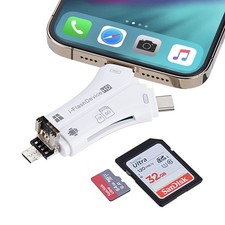 SD Card Reader for iPhone/ipad/Android/Mac/Computer/, 4 in 1 SD Card Reader R...