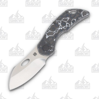 Olamic Busker Largo Folding Knife 011-L Satin Magnacut/White Storm FatCarbon