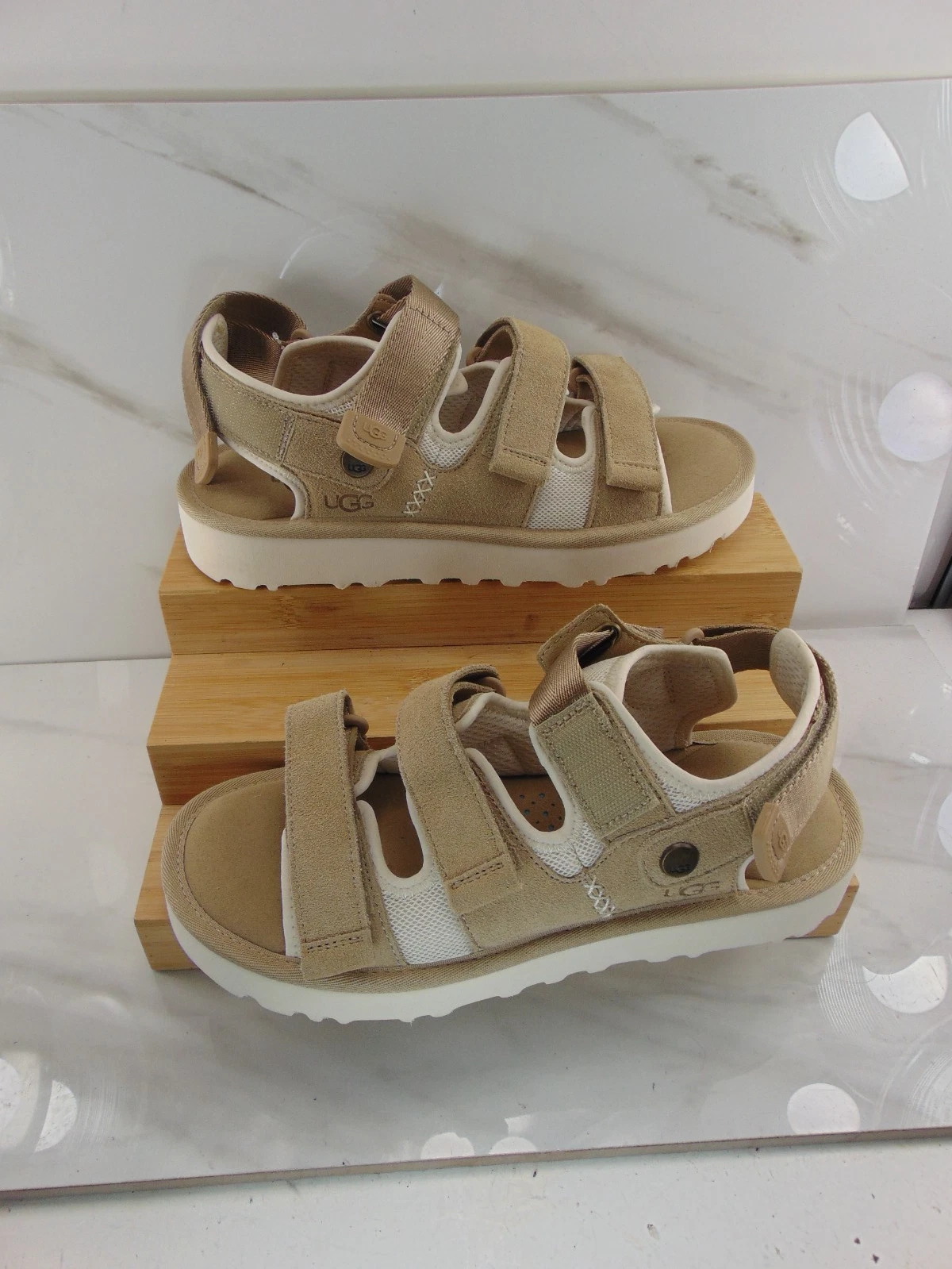 UGG SANDALI DONNA COMODI SICURI BEIGE 4 CINTURINI NUOVI 8 M