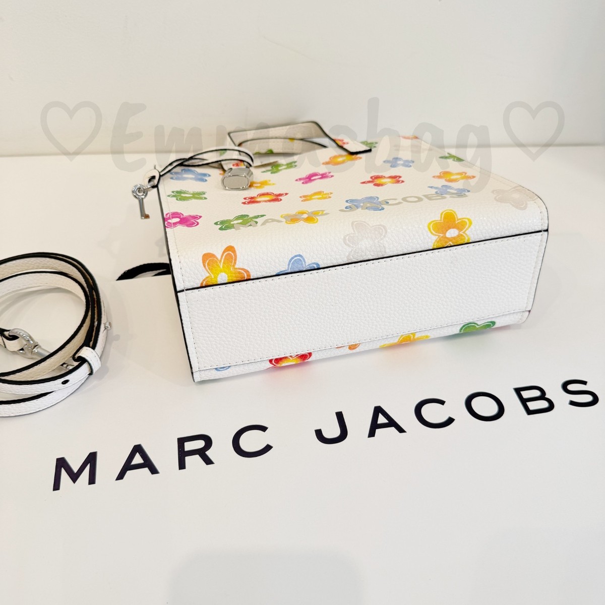 Marc Jacobs Mini Grind Leather Tote 4P6HCR002H01 White Multi $398