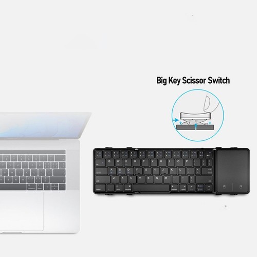 Portable BT Folding Keyboard Rechargeable Touch Keyboard For Travel Shop Vi AM - Picture 12 of 24