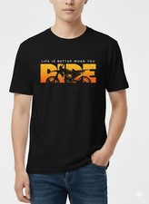 Men's 180gsm Cotton Motocross T-Shirt Dirt Bike Rider Graphic Tee