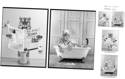 Tiger Bathroom Decor Set - Bathroom Set for Kids Men Women - Funny Bathroom 