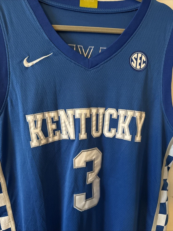 Men’s Nike Tyrese Maxey #3 Kentucky Wildcats Limited Jersey NCAA Size XL - Blue - Image 2 of 4