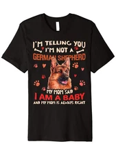 Men's Premium Cotton T-Shirt with Fun German Shepherd Print - Casual Crew Neck,