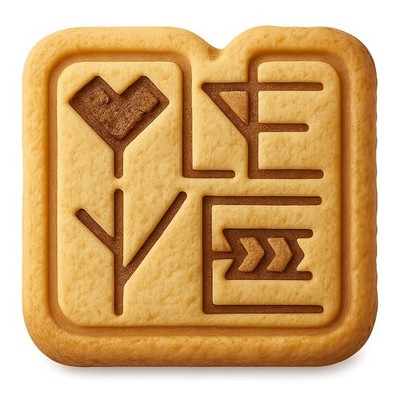 Geometric Cuneiform Love Cookie Cutter & Stamp, Fondant & Clay - 4x4
