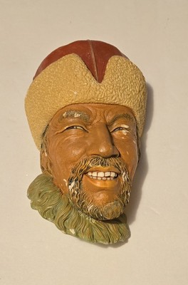 1966 Bossons Himalayan Chalkware Head England Bosson Vintage