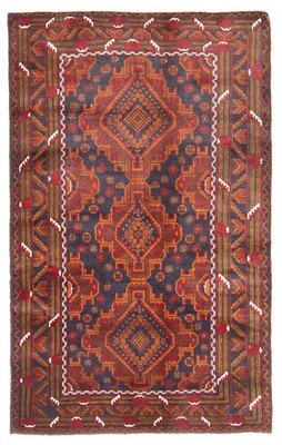Vintage Traditional Hand-Knotted Area Rug 3'11'' x 6'4'' Oriental Wool Carpet