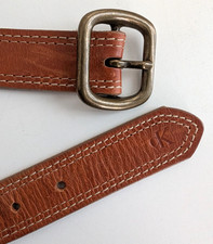 Calvin Klein CK belt Italian saddle leather brown USA made womens M