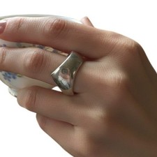 Taxco Mexico Sterling Silver 925 Modernist Wave Sculptural Ring TP-58 sz 5.5