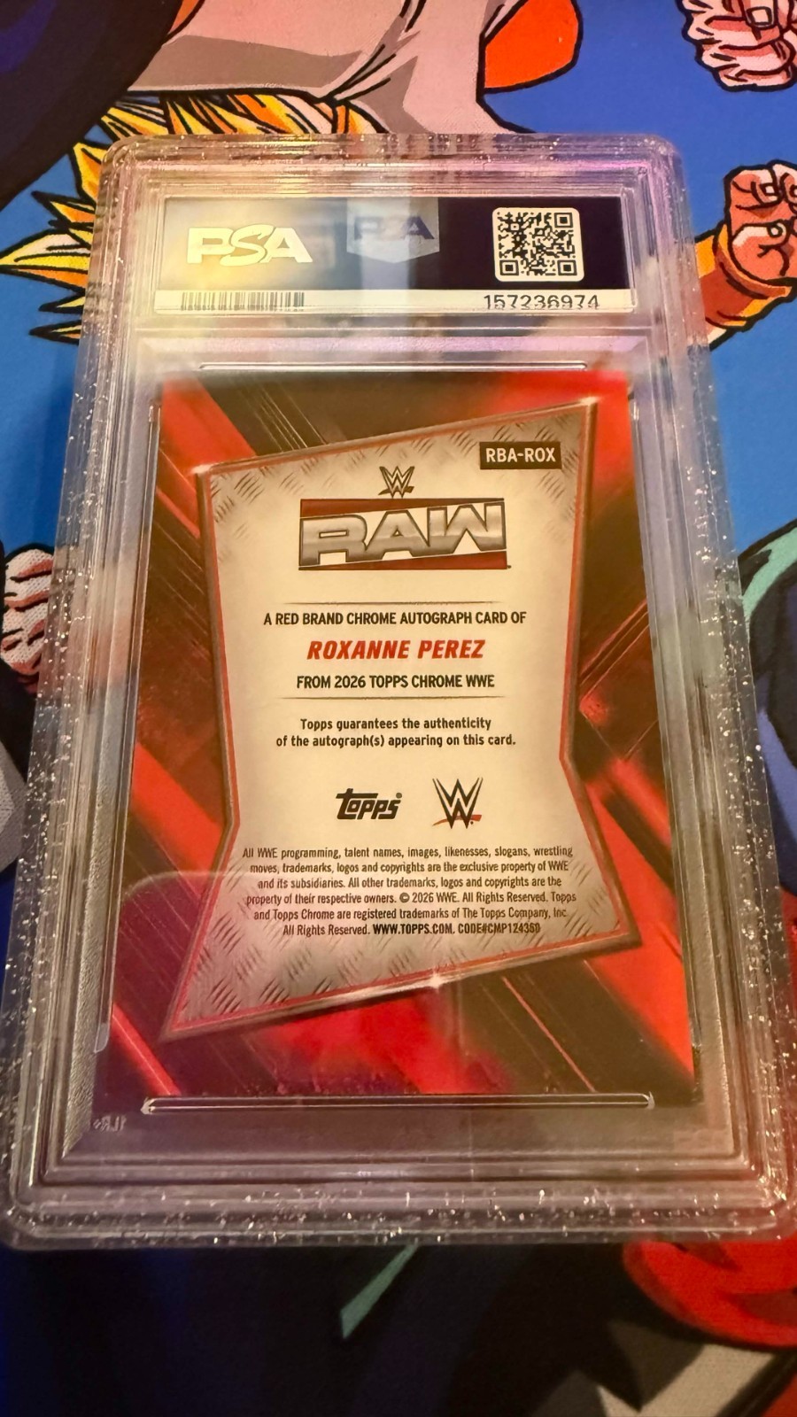 2026 Topps Chrome WWE Roxanne Perez Geometric Autograph PSA 10 view 2