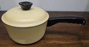 Club Cookware 1 QT Cast Aluminum Sauce Pan Pot Harvest Gold With Lid Late 70's