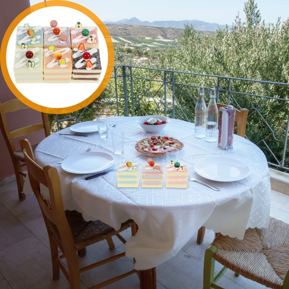  6 stücke Simulation Square Creme Fruchtkuchen Künstliche lebensechte kleine - Bild 3 von 4