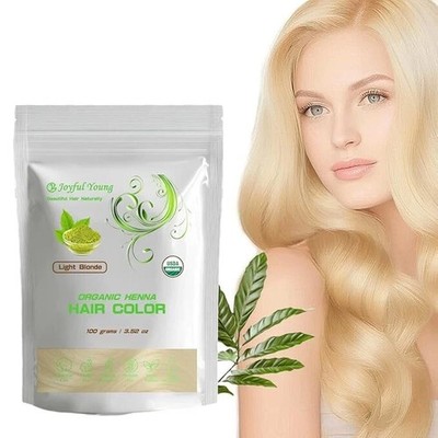Organic Henna Hair Dye Powder Light Blonde Natural Herbal Hair Color Dye
