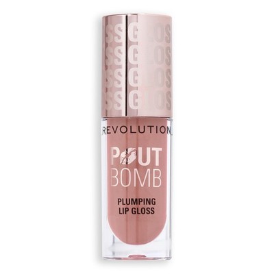 Revolution Pout Bomb Plumping Lipgloss, Candy Pink Nude | Aufbaubar, Hochglanz