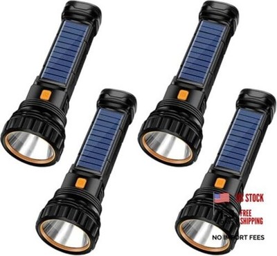 E-SHIDAIpcs Solar/Rechargeable Multi Function 1000 Lumens LED Flashlight, 4