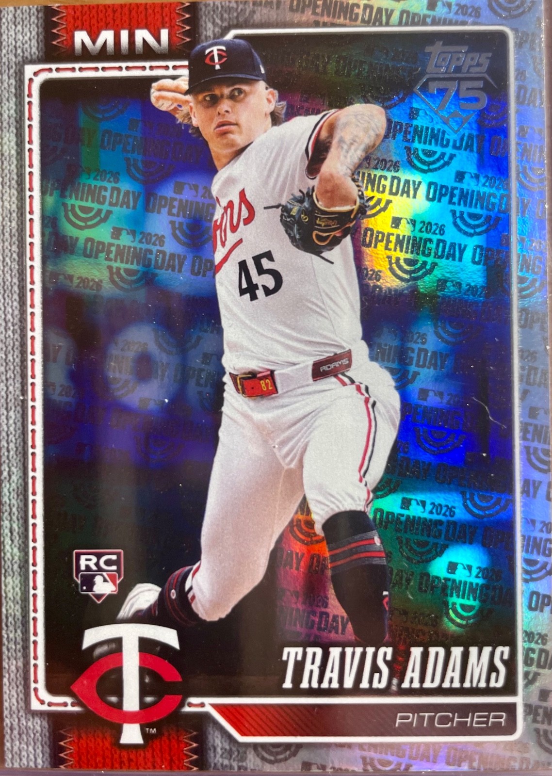 TRAVIS ADAMS ROOKIE (RC) SILVER SANDGLITTER - 2026 TOPPS SERIES ONE #149