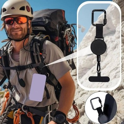 2PCS Retractable Phone Holder with Anti Theft Lanyard Strap for Universal