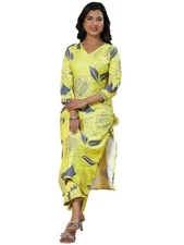 GoSriKi Women's Rayon Blend Straight Printed Kurta & Palazzo