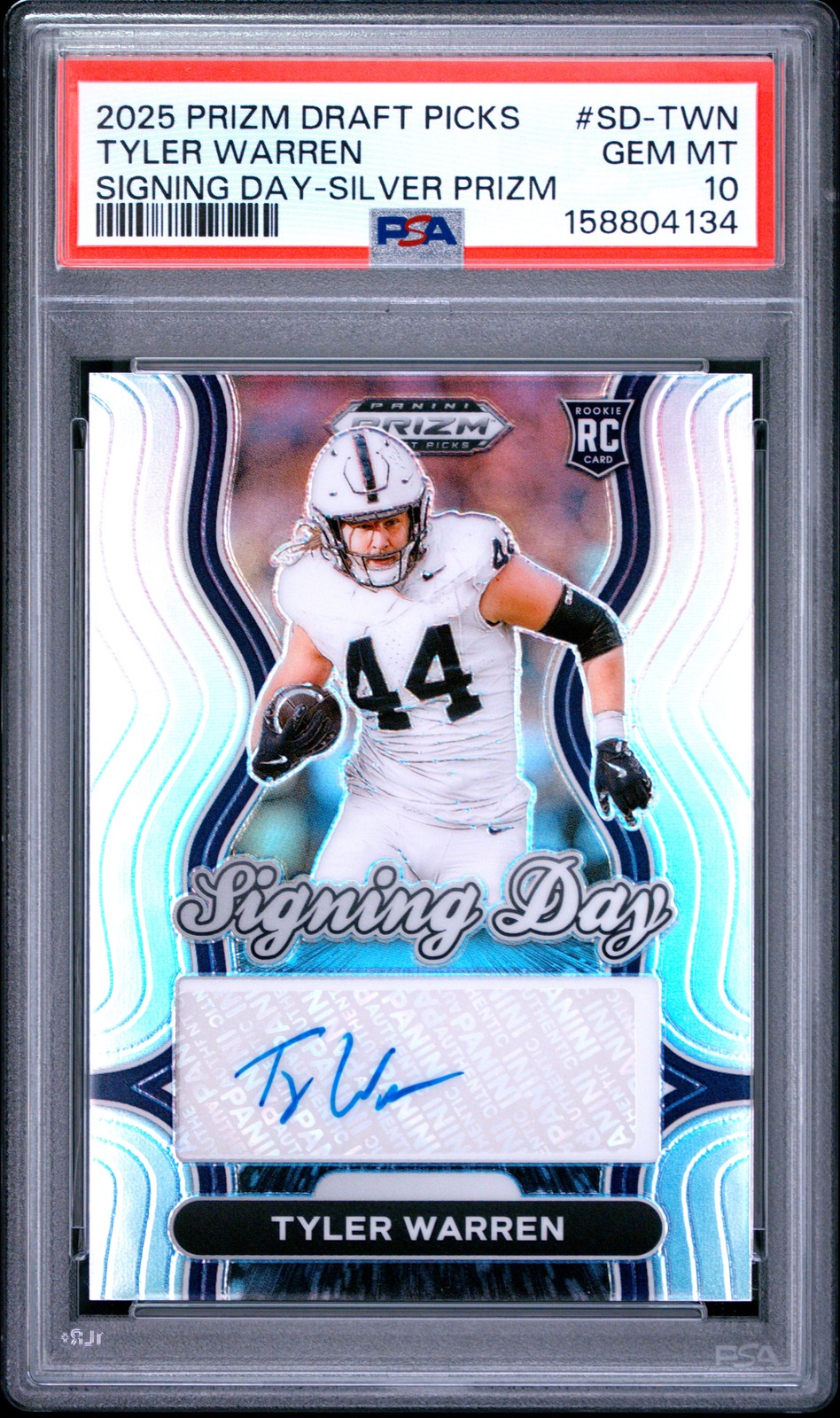 Tyler Warren Panini Prizm Draft Picks Signing Day #SDTWN Silver