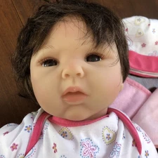 Paradise Galleries Reborn Doll With Cloth Body, Brown eyes & brown hair Newborn