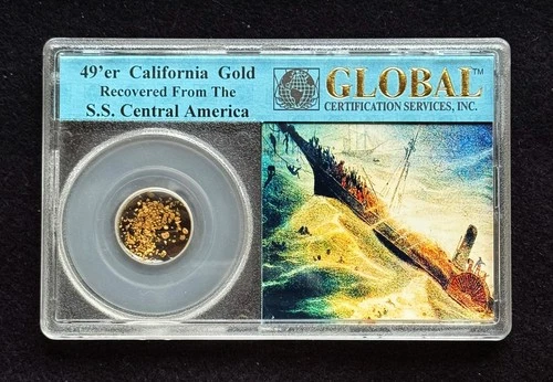 49'er California Gold Recovered From The S.S. Central America in Global Holder
