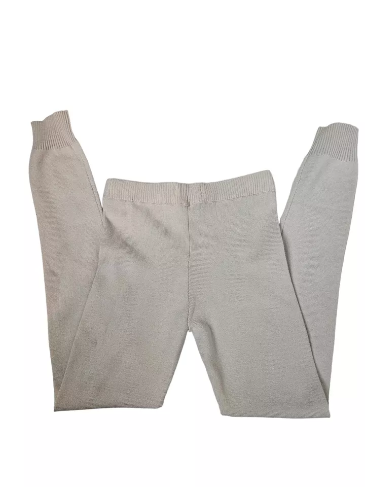 NWT Zara Taupe Ribbed Knit Leggings Size Large Zara 13/14 Girls A1 - Image 3 of 4