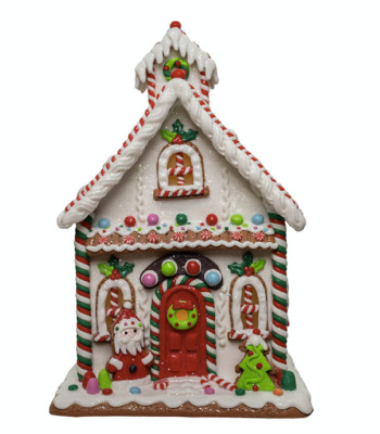 Kurt Adler Christmas Gingerbread House Santa Claus LED LightUp New 2024 GBJ0051