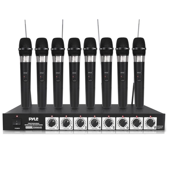 Pyle 8 Mic Professional Handheld VHF Wireless Microphone System Pyle 8 Mic Professional Handheld VHF Wireless Microphone System