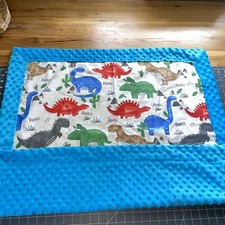 NEW Handmade Made Baby, Car Seat, Floor, Snuggly, Minky, Flannel Dinosaurs Teal