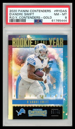 2020 Panini Contenders ROY GOLD D’Andre Swift Rookie RC /49 PSA 8 Detroit - Bild 1 von 2