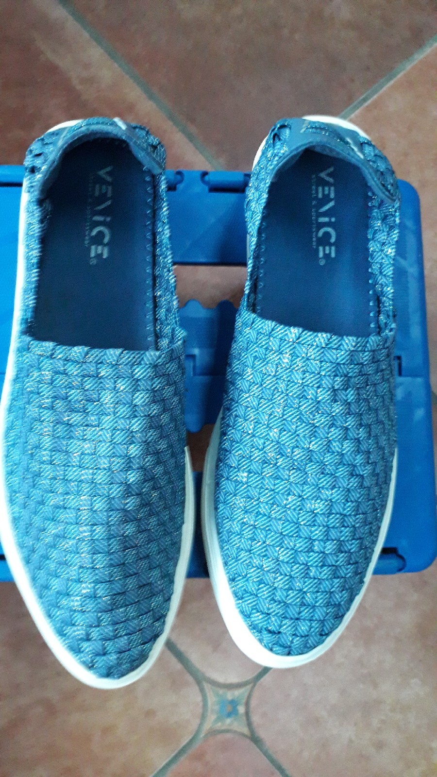 Ladies Size 7 Blue Casual Slip On Walking Womens Trainers Shoes RRP €29.99 UK