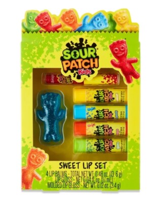 Sour Patch Kids Sweet Lip Set ~ Flavored Lip Balm & Gloss (6) NIB