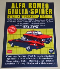 Repair Manual Alfa Romeo 105 / 115 Spider GTV Giulia GT Junior TI 1962-1978
