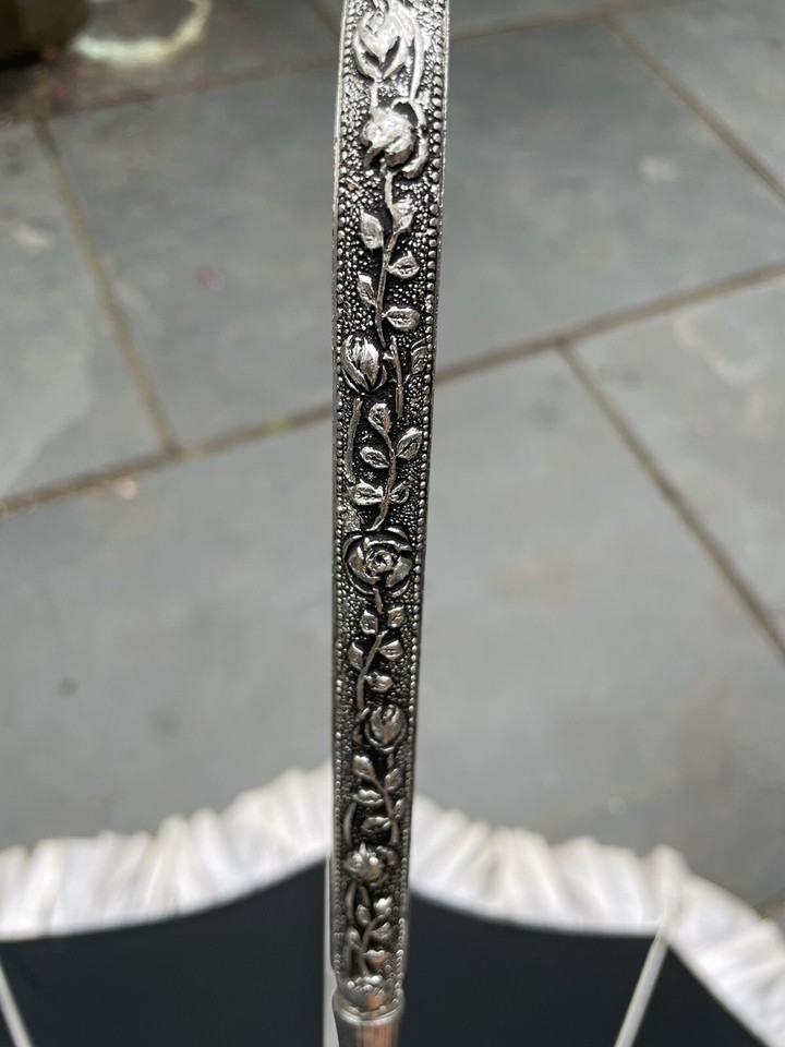 Vintage Fulton Frilled Umbrella Parasol Black With White Frill eBay