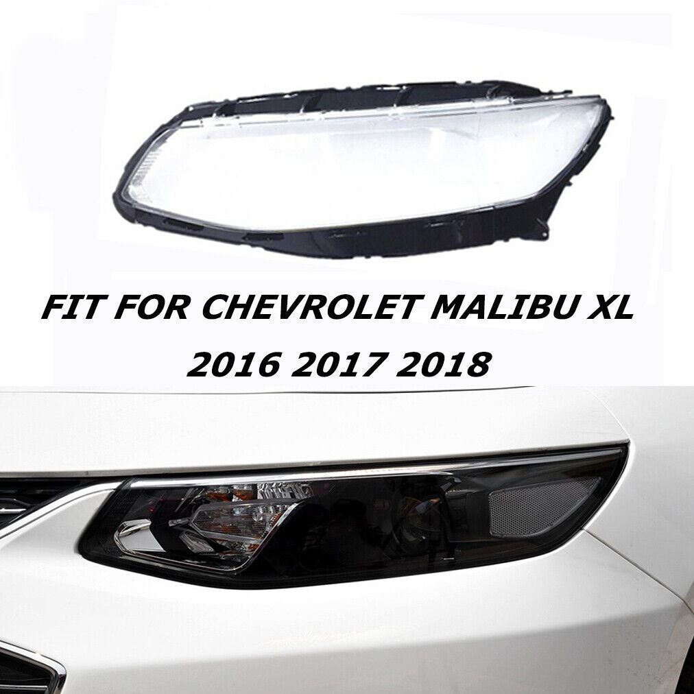 Front Left Headlight Lens Headlamp Shell Cover For Chevrolet Malibu XL 2016-2018