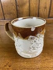 Large Antique C19th Salt Glaze Stoneware Mug Dragon Being Slain          #5213/5