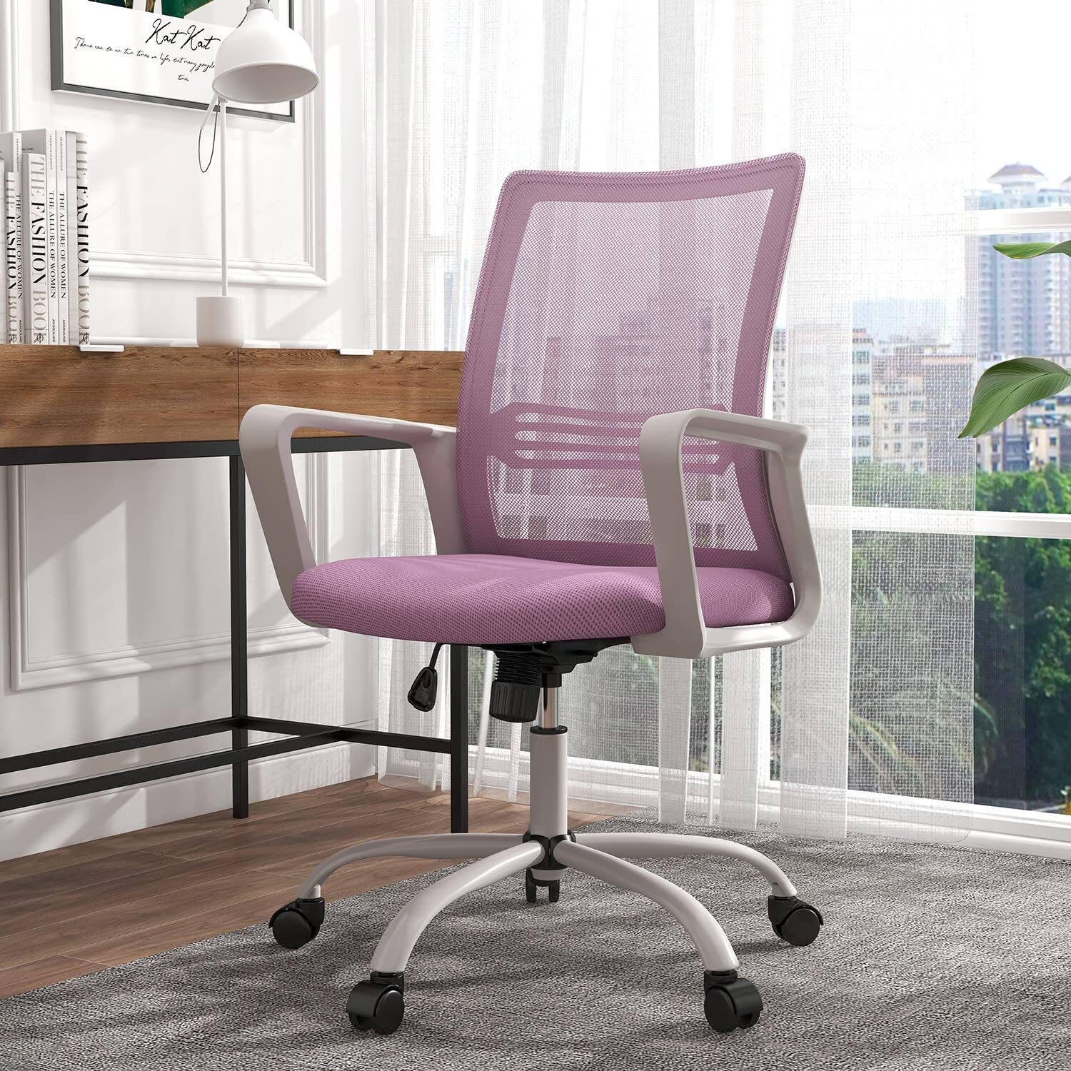 Ergonomic Mesh Office Chair for Desk with Lumbar Support and Breathable Design  -image