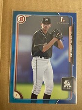 2015 Bowman Chrome Draft Blue Refractors Baseball Card #162 Justin Jacome /150