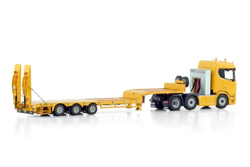 WSI MODELS SCANIA R CR20N 6X2 TWIN STEER + 3 AXLE SEMI LOW LOADER YELLOW 04-2208 - Picture 3 of 4