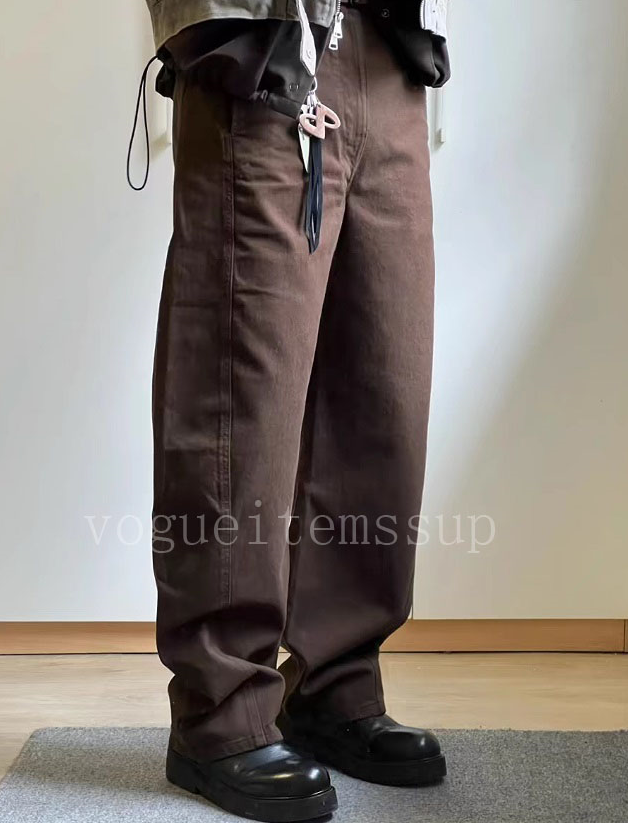 Men belt machete twisted pants jeans dark brown Autumn/Winter