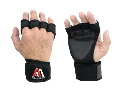 AA SPORTS PRO GUANTES DE CUERO LEVANTAMIENTO DE PESAS GIMNASIO FITNESS CROSSFIT ENTRENAMIENTO CULTURISMO ENTRENAMIENTO